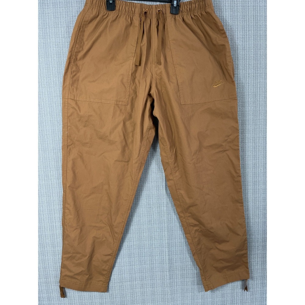 Nike Sportswear Club Barcelona Pants Womens‎ Medium Brown Cotton Logo Drawstring